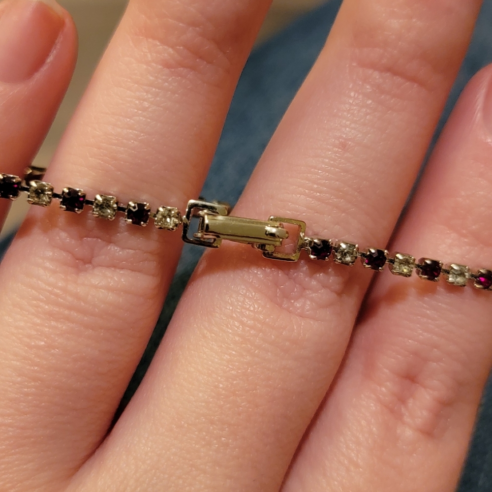 3/$10 Faux Ruby/Diamond Clasp Bracelet